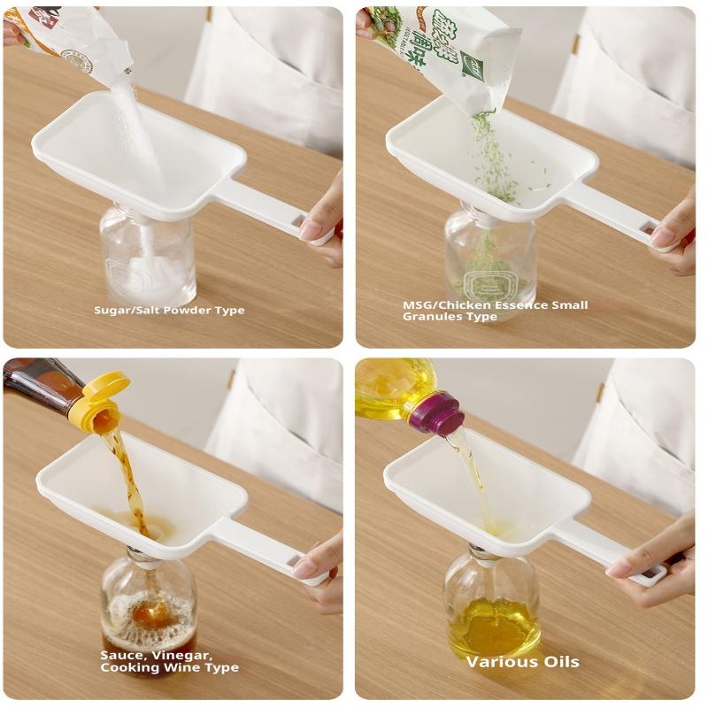 Kitchen Food Grade Material Funnel For Convenient Refueling Plastic For Household Oil Leakage Large-Diameter Oil Pouring Funnel