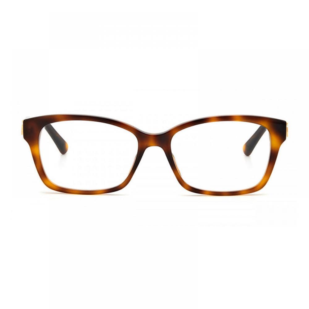 Jimmy Choo Eyeglasses Rectangle Full Rim Havana Frame And Clear Demo Lenses Lens Jc270008600 Havana