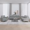 Vidaxl 3-Piece Lounge Set, Fabric Upholstered, Light Grey