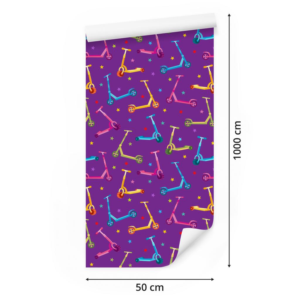 Colorful Scooters Wallpaper for Living Room and Bedroom 50x1000