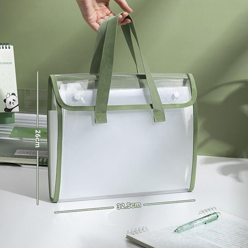 Expandable File Storage Pocket With Built-In Organizer Large Capacity Portable Transparent Waterproof Tote Folder