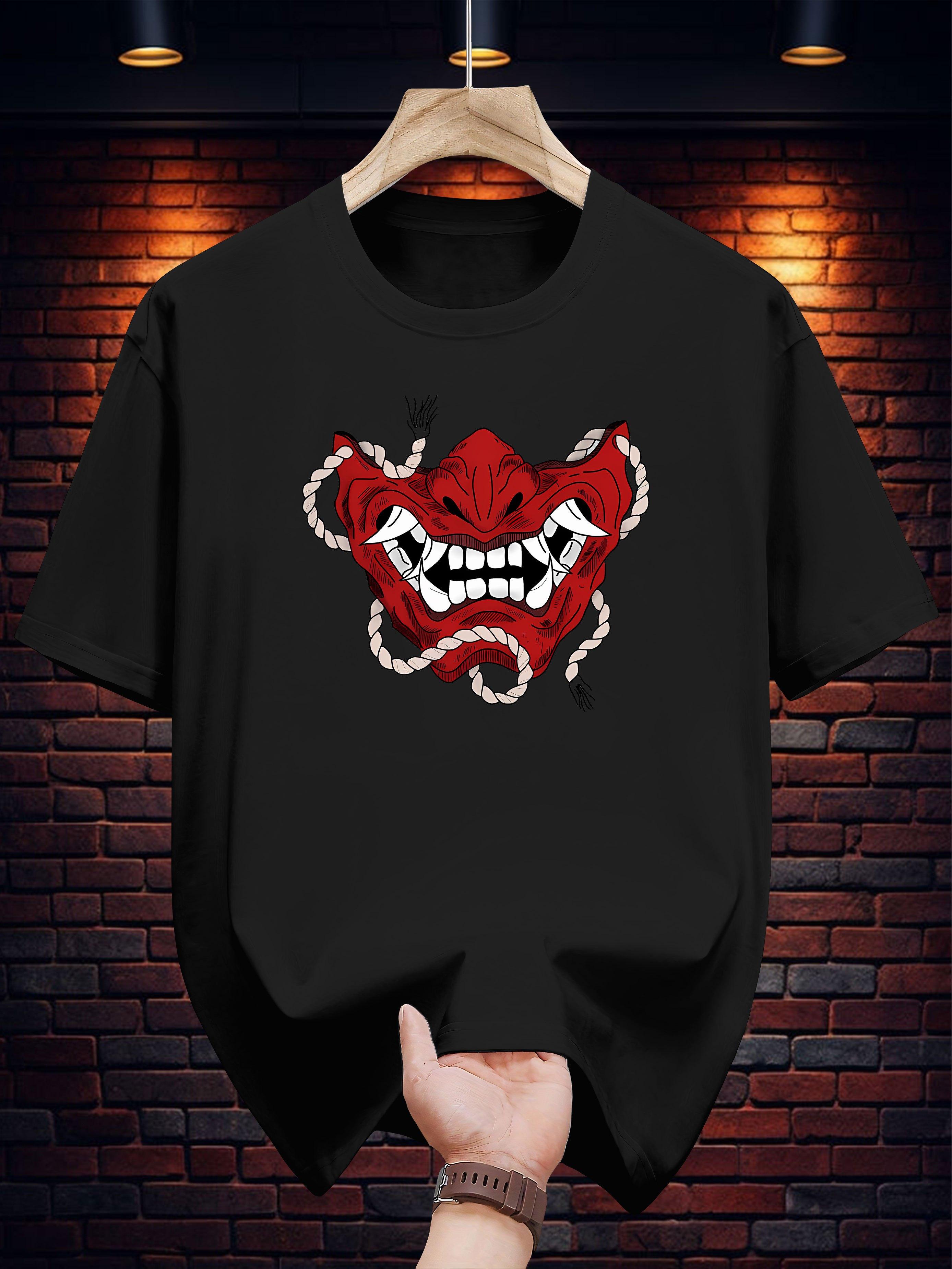 Graphic Print T-shirt - Bold Red & White Casual Summer Tee XXXXL