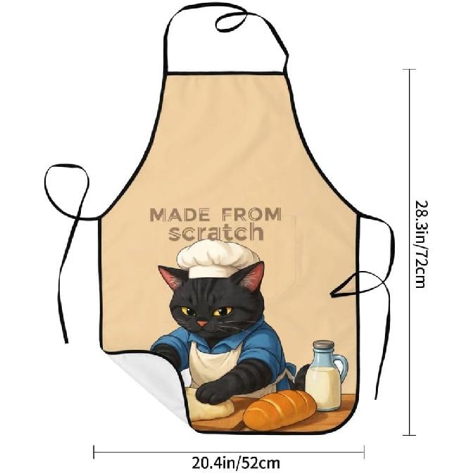 Women Men Aprons Bib Chef Baking Aprons with Pockets for Decor Kitchen BBQ Baking Grilling Cooking