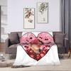Choi San ATEEZ Cherry Blanket  Picnic Flannel Bedding Throws For Couch Chair Warm Soft Design Quality Bedspread Birthday Gift