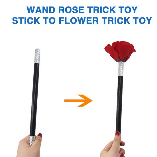 Wand Rose Trick Toy Stick to Flower Appearing Kids Adults Stage