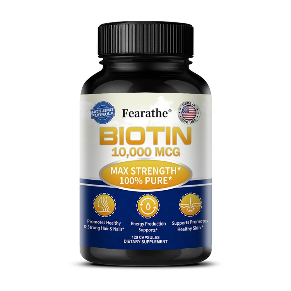 Fearathe Biotin 10,000 mcg - Hair, nail, and skin health - 120 Capsules