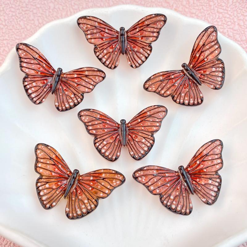

10Pcs New Cute Cartoon Colorful Butterflies Series Flat Back Ornament Jewelry Bows Accessories