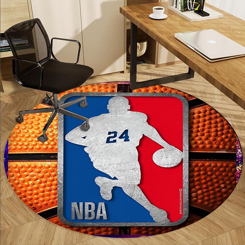 NBA Pattern Round Rug, Indoor/Outdoor Mat, for Picnic, Gameroom, Bedroom, Office, Living Room, Home Decor Carpet, Birthday Gift