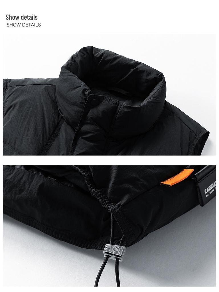 American Retro Japanese Style Stand Collar Duck Down Jacket - Men's & Couple Casual Vest
