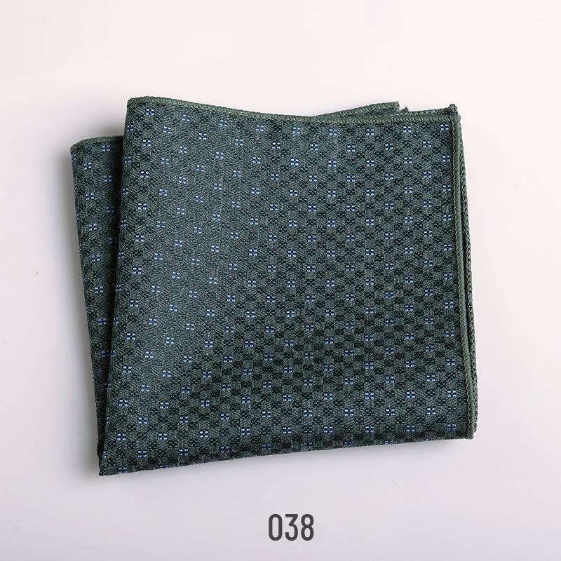 Men's British Pattern Pocket Square - Suit Wedding Banquet Accessory, Polyester Cotton Handkerchief.