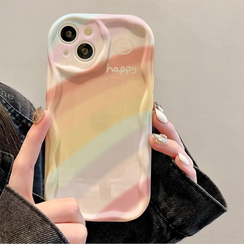 Shockproof Air Cushion Phone Case With Lanyard IPhone 17 Pro Max Full Coverage Silicone Cover Cute Cartoon Design In Cream