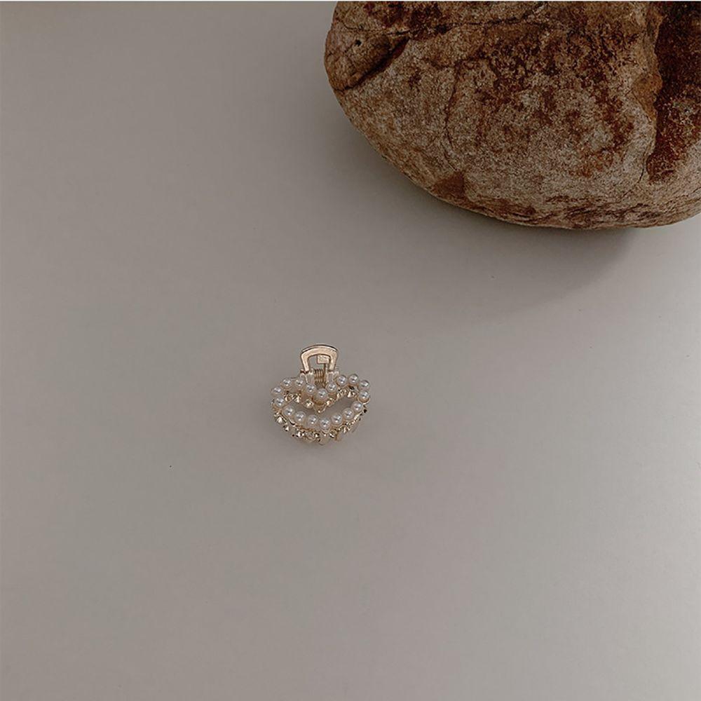 Minimalist Style Gift Pearl Love Heart Small Crab Clip Hair Accessories Bow Hair Claw Women Hairpin