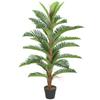 Artificial Palm Tree Palm 120 Cm with 24 PEVA Leaves, Decorative Plant with Plastic Pot, Green
