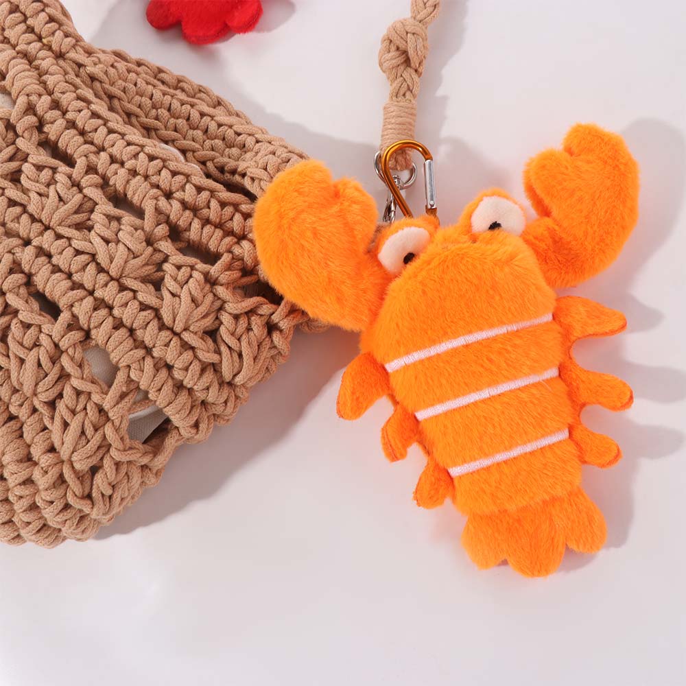 Lobster Plush Doll Keychain Fluffy Animal Bag Pendant Cute Ocean Animal Coin Purse  Birthday Gift