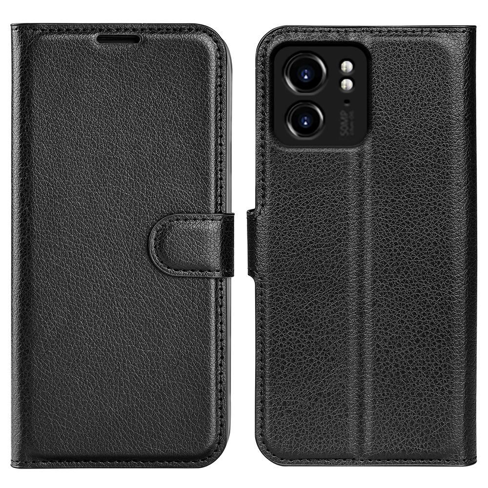 

For Motorola Edge 40 5G Litchi Texture Full Protection Cover Leather Wallet Stand Phone Case Black