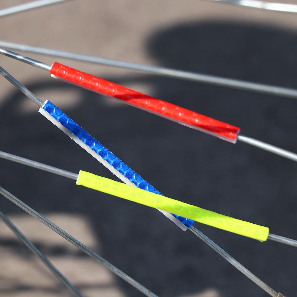 Cycling Bike Strip Clip Tube Rim Spoke Reflective Tubes Clip On Reflectors Bicycle Lights Wheel