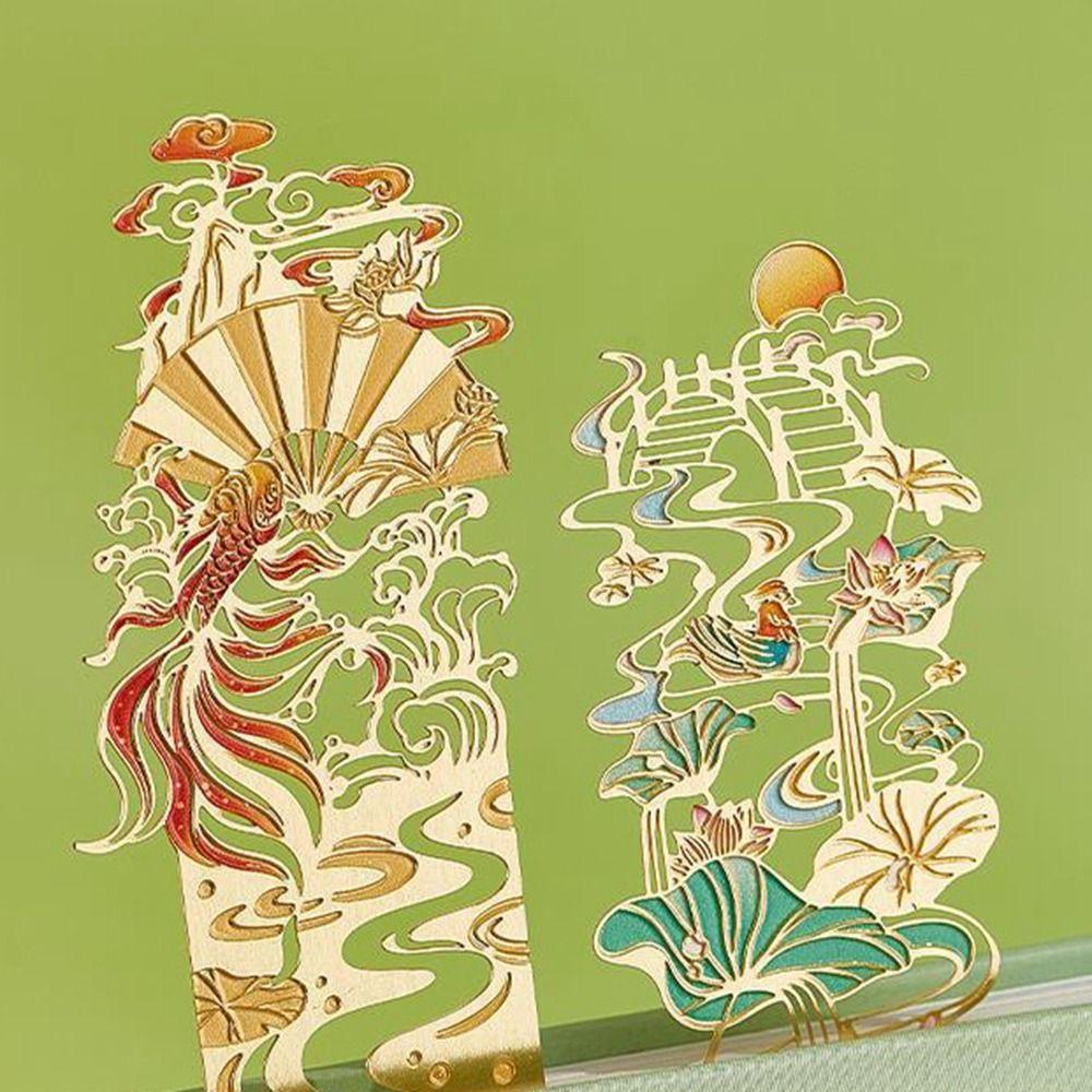 Tassel Hollow Out Bookmark Metal Book Clip Retro Metal Bookmark  Student