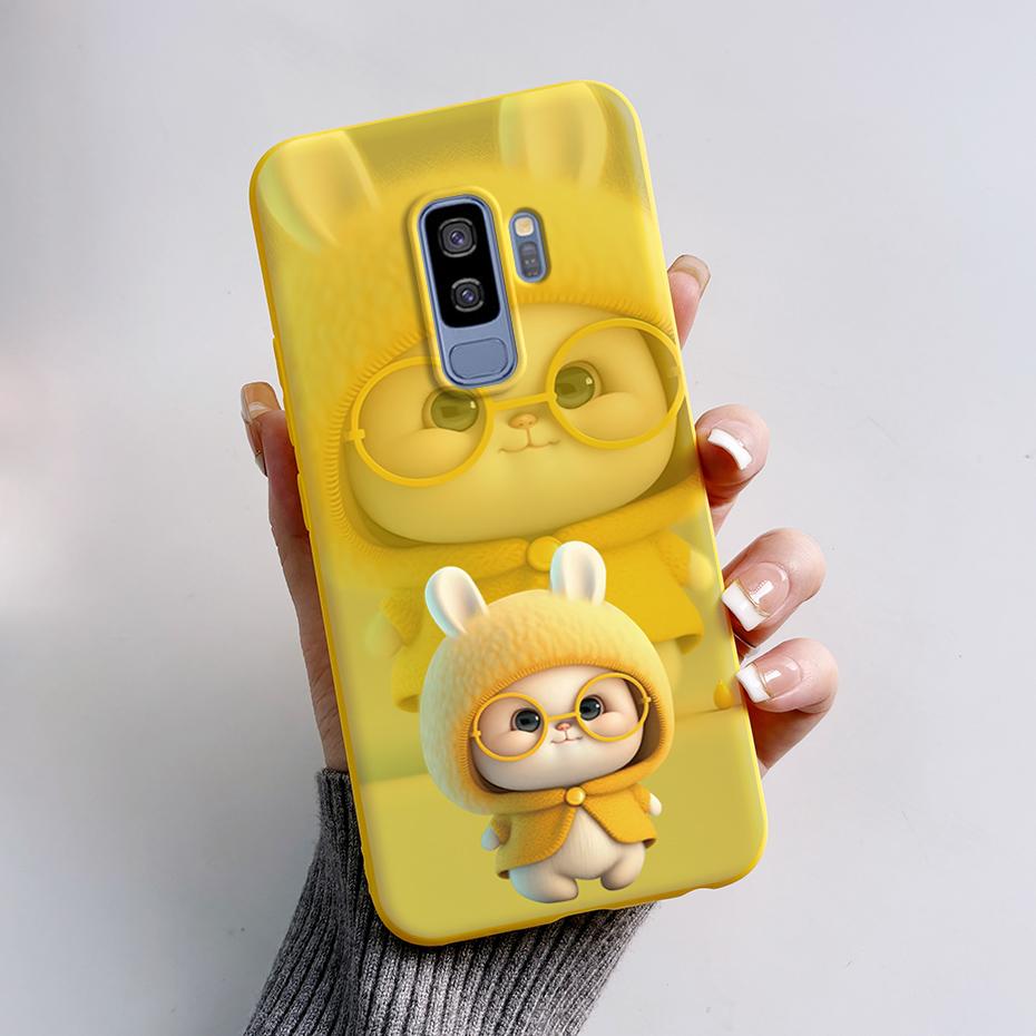 Silicone Back Cover for Coque Samsung Galaxy S9 Plus Cute Rabbit Panda Protective Soft Phone Case SamsungS9 S9Plus Funda Capas