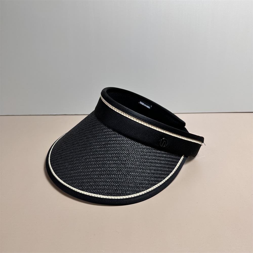 New straw empty top hat summer fashion sunshade empty top straw hat anti-ultraviolet breathable windproof straw hat women