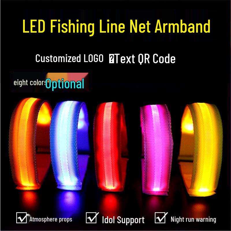 Rechargeable LED Reflective Armband for Night Fishing, Running, Cycling, and Sports