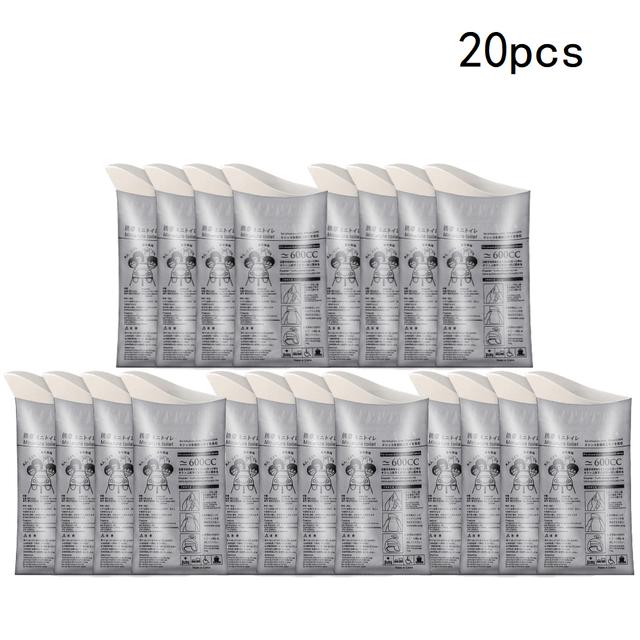 4–20 Stück Outdoor-Notfall-Urinbeutel, 600 ml, leicht zu transportieren, für unterwegs, mobile Toilette, tragbar, Urinalbeutel, für Babys und Frauen, Erbrechensbeutel