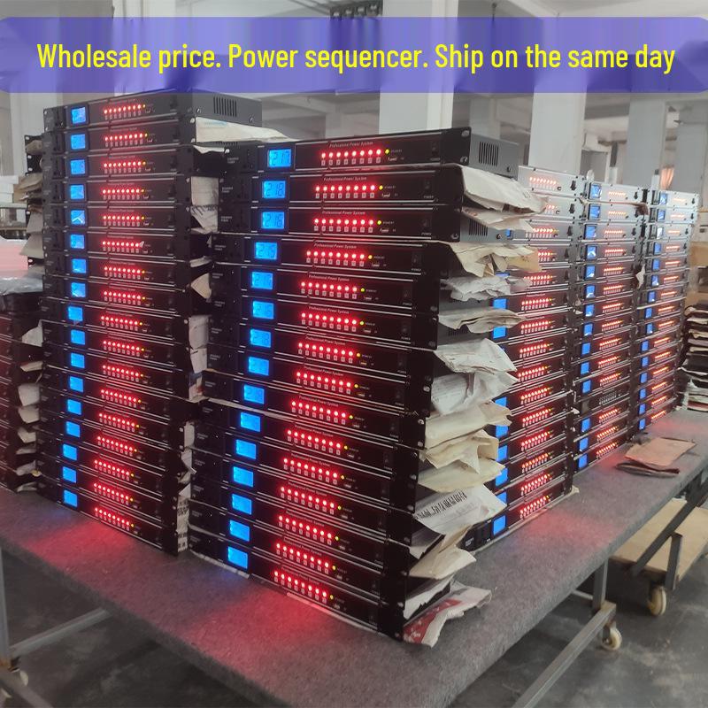 Universal Sequencer Power Controller with 8, 9, 10, 16-Socket Protection for Stage, Conference, and KTV.