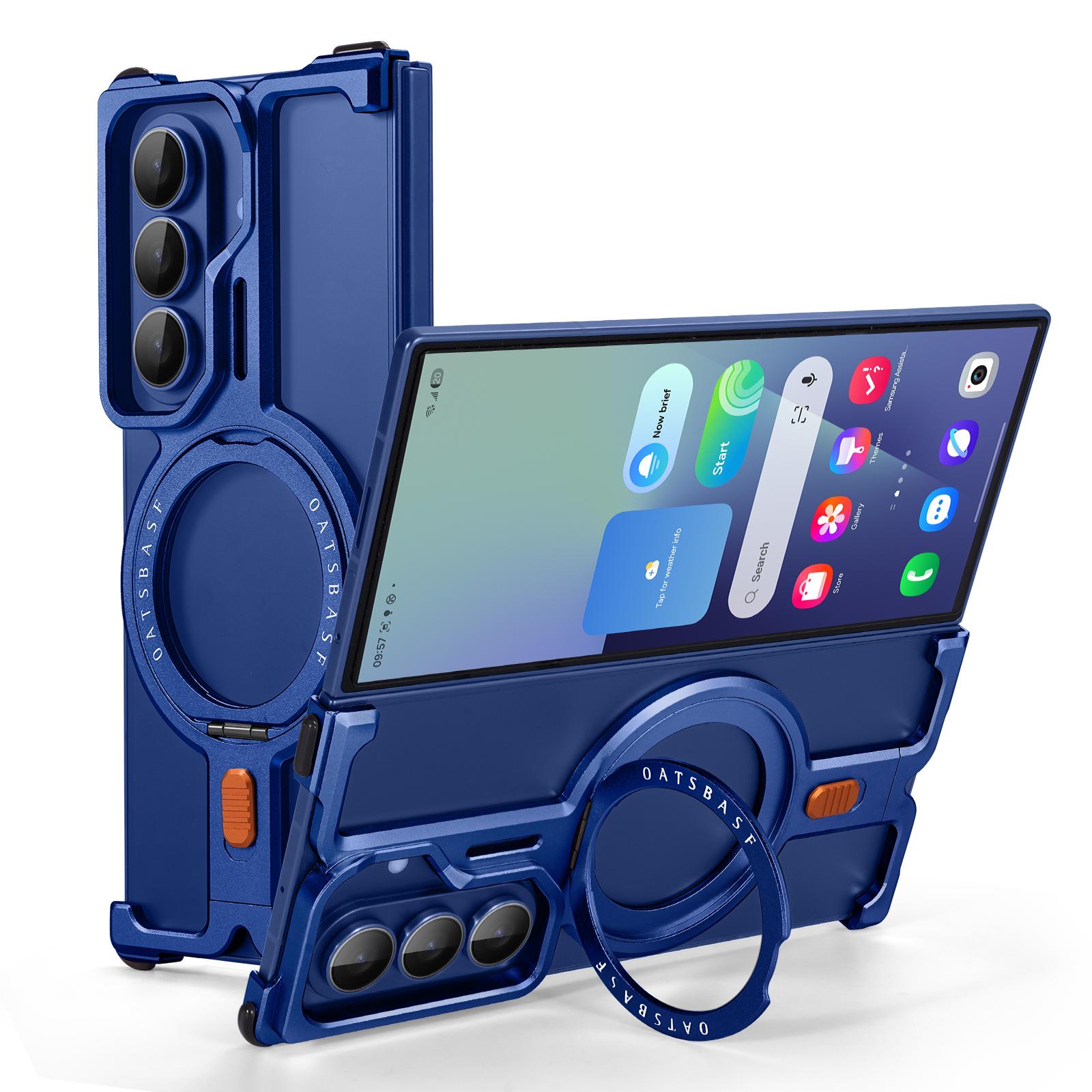 

Eary Frameless Case for Samsung Galaxy Z Fold 7 for Magsafe 360°Rotation Stand Magnetic Wireless Charging Aluminum Phone Cover For Galaxy Z Fold 7 синій