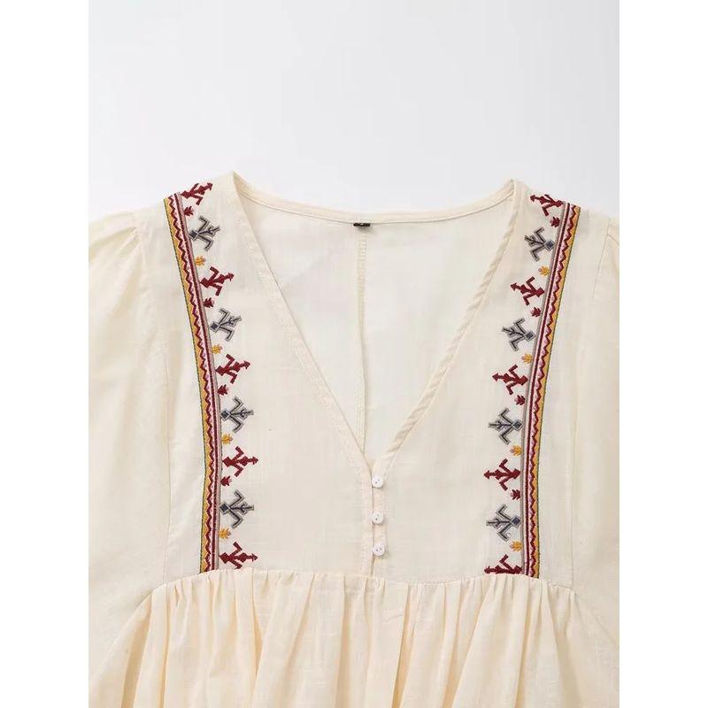 Jnleaog Summer New Arrival Women's Clothing Fashion Style Fashion All-Match Patchwork Embroider Short Dress 5770042
