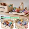 Wooden Pretend Play Kitchen Toys Cutting Food Accessories Set Fruit Vegetable Bakery Meat Fish Early Educational Cognition Toys
