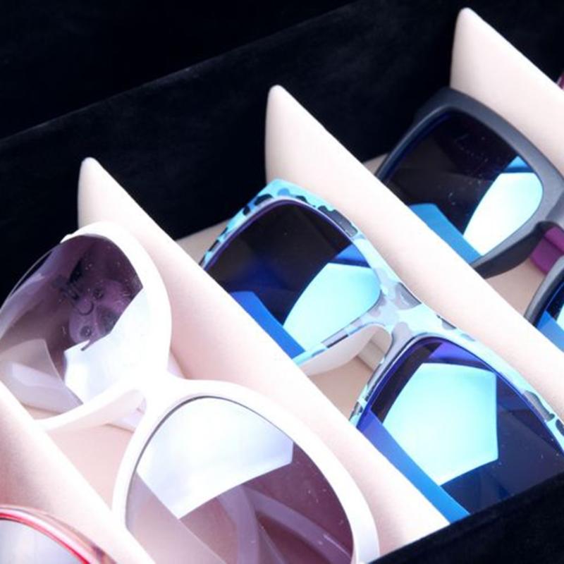 8 Slot Glasses Storage Box Rectangle Sunglasses Storage Container Holder for Home Bedroom Dormitory Tabletop Storage