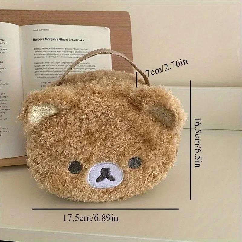 Cute 3D Bear Makeup Bag - Travel Cosmetic Organizer with Mesh Pockets, Portable Toiletry Case for Women Girls Gift