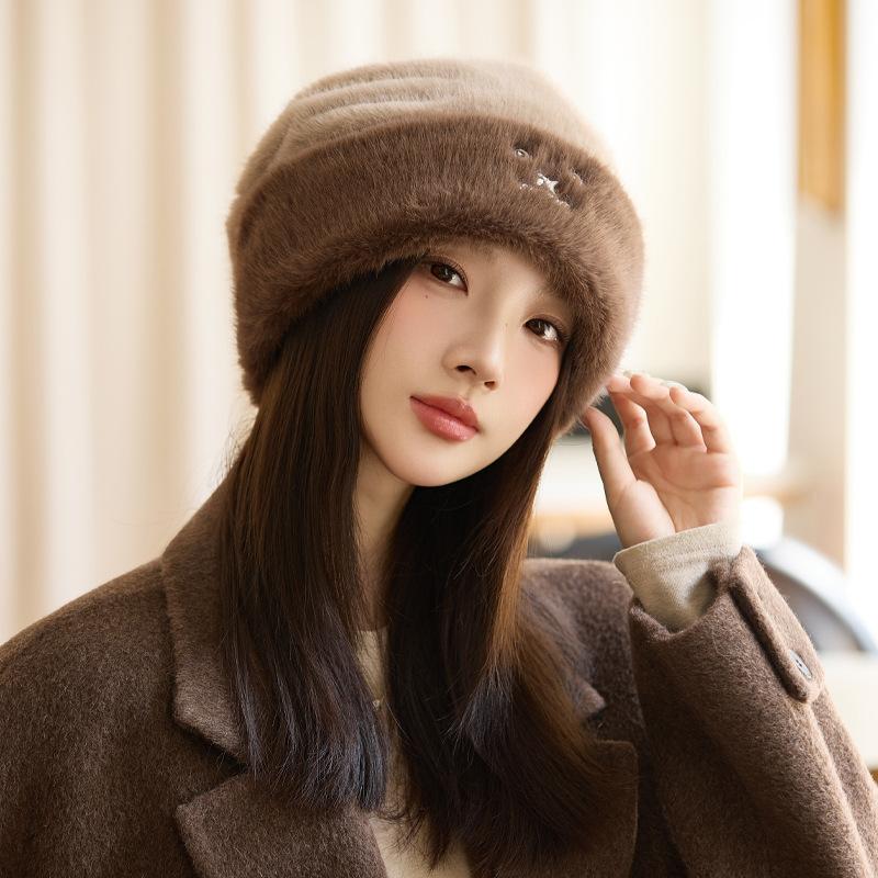 Women Outdoor Fashion Fur Hat Warm Windproof Head Cap Faux Fur Hats Travel Ear Hat