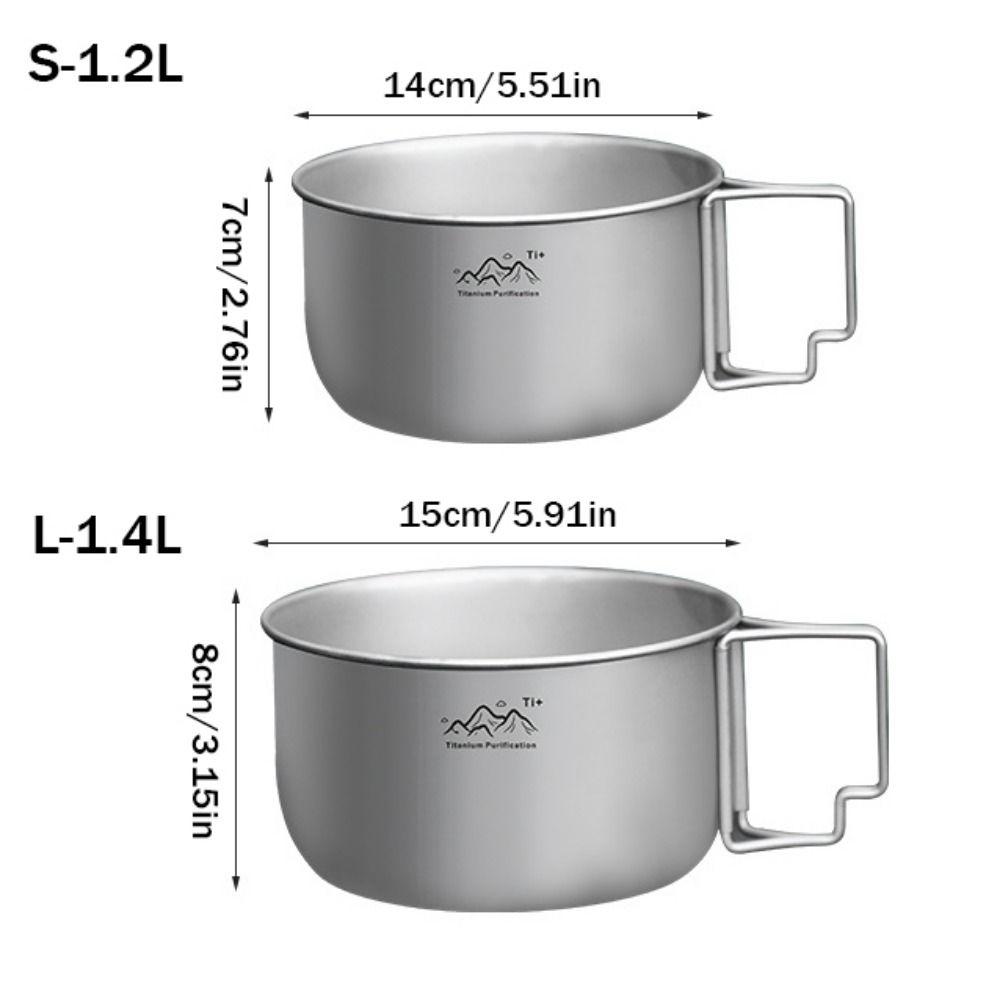 Titanium Alloy Camping Pot Backpacking Cooking Noodles Bowl Compact Collapsible Soup Pot Camping