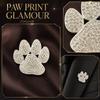 Classic Vintage Style Cat Paw Brooch Crystal Rhinestone Pin Accessory for Clothing Suit Decoration Gift