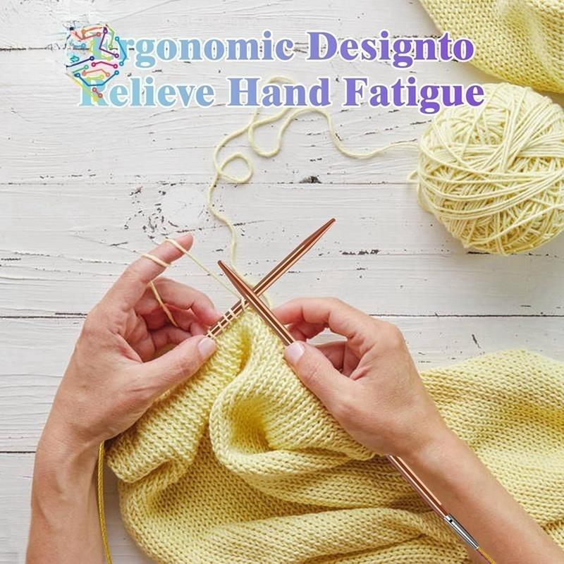13 Pairs Interchangeable Circular Knitting Needles Set 3mm-10mm Circular Knitting Needles Knitting & Crochet Weaving Supplies
