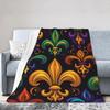 Iris pattern emblem design digital-printed polyester Bedroom velvet flannel cover blanket Fleece soft cover blankets for beds