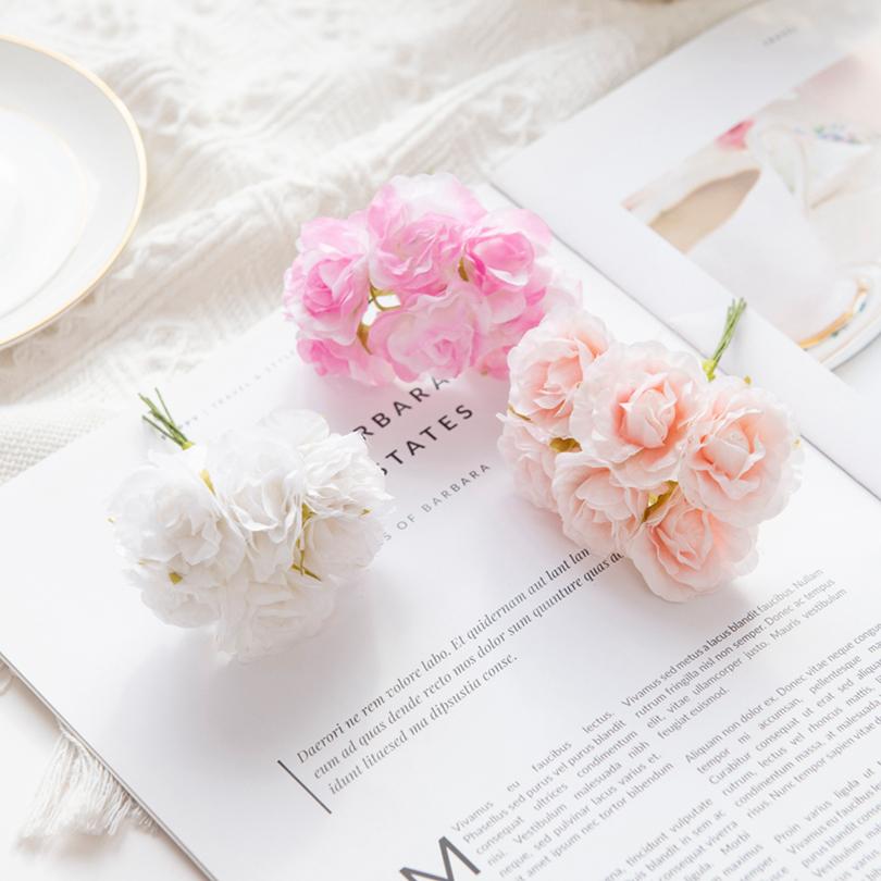 1/3 Piezas Flores Artificiales Ramos de Rosas Corona Decorativa de Boda Manualidades Navideñas Jarrón Diy Habitación del Hogar Jardín Caja de Caramelos Álbum de Recortes