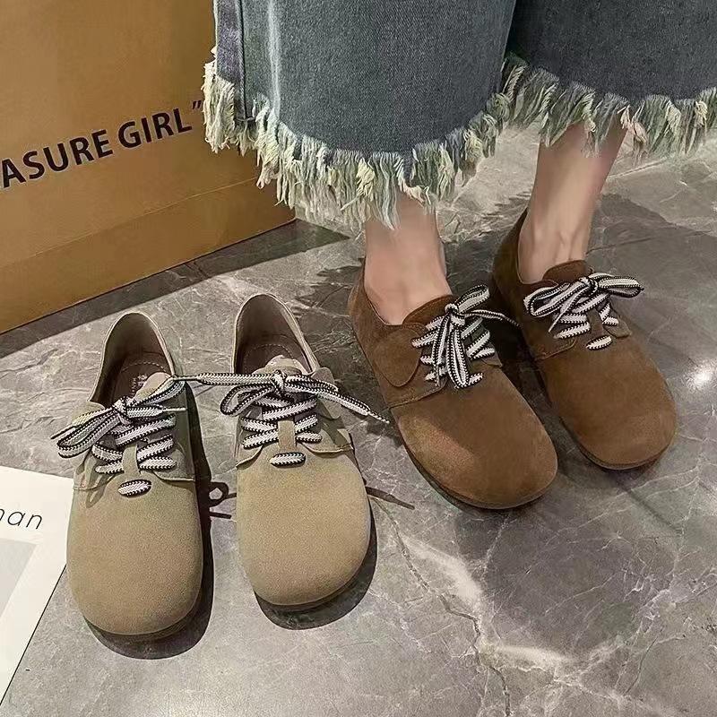 Huiliya Retro Flat-bottomed Boken Shoes Women's 2025 Autumn New Versatile Soft-soled Lazy Shoes Single Shoes Women 998-6