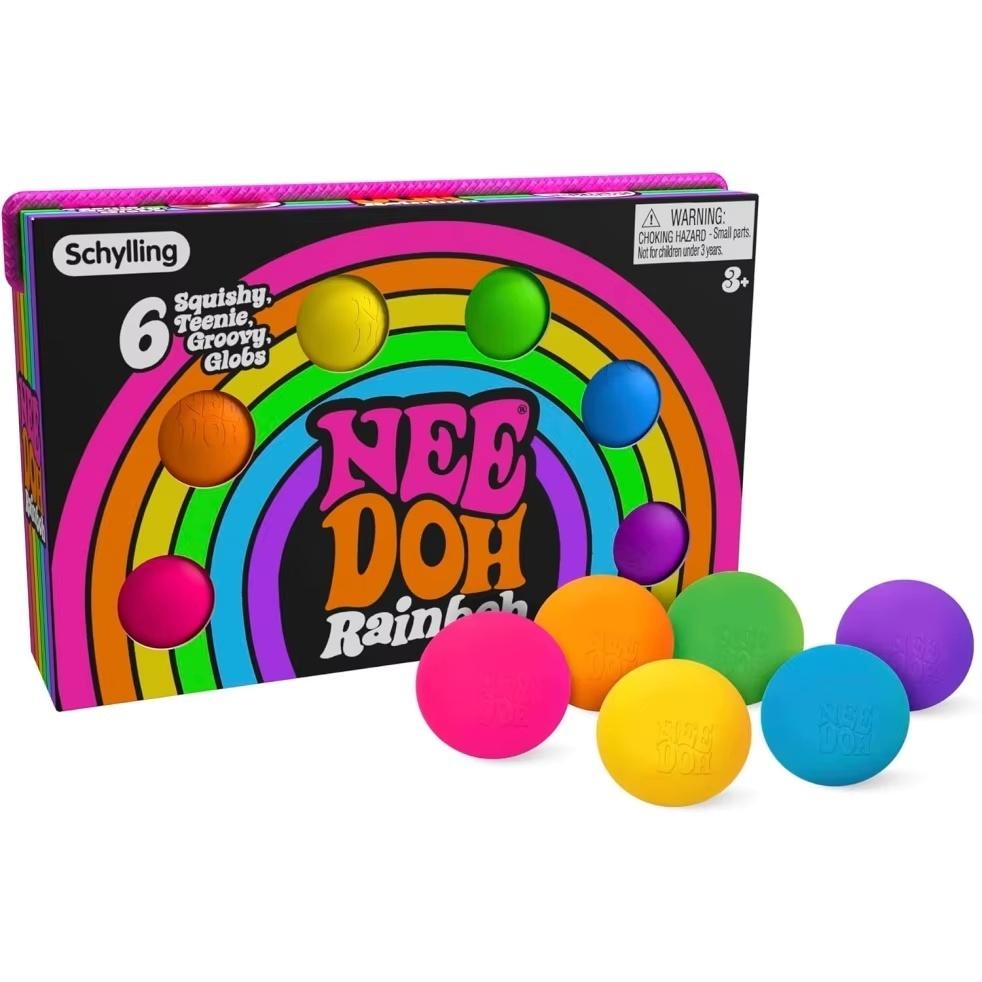 Schylling Needoh Rainbow Teenie Stress Ball Fidget Toys Blind Box Surprises Anti-stress Sensory Squeeze Party Toy Gifts