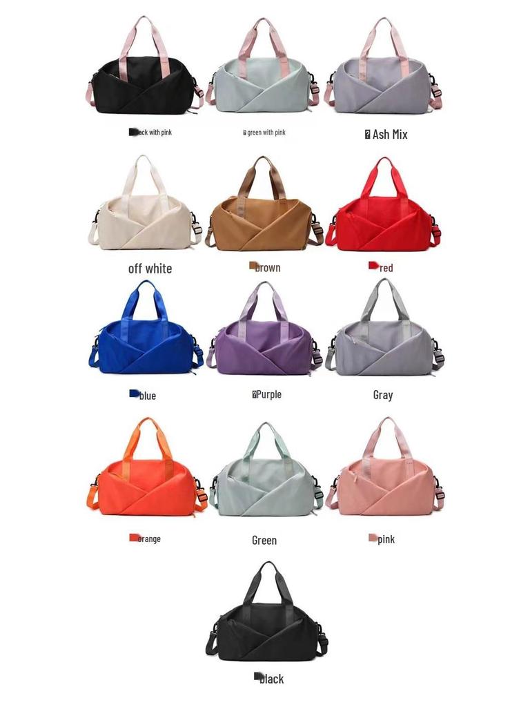 Sporttasche für Yoga mit großem Fassungsvermögen, bedrucktem Logo und Nass-/Trockenfach, ideal für Reisen und Fitnessstudio mit Schuhfach