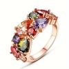 1pc Fashion Colored Zirconia Ring, Inlaid Synthetic Stone - Daily Party Wear Accessory for Women