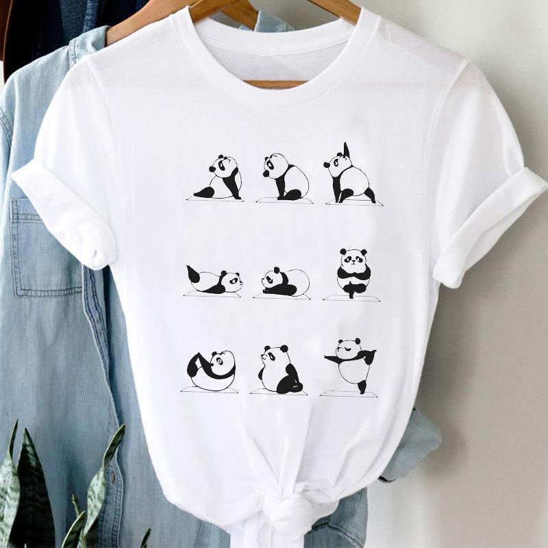 ZX TEE Cute cartoon koala print ladies T-shirt Panda Girl Animal Clothes Panda Cartoon Stylish Tshirt Top Animal Lovers shirt gift