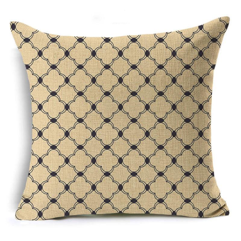 New Retro Geometric Linen Pillow Case Sofa Pillow Case