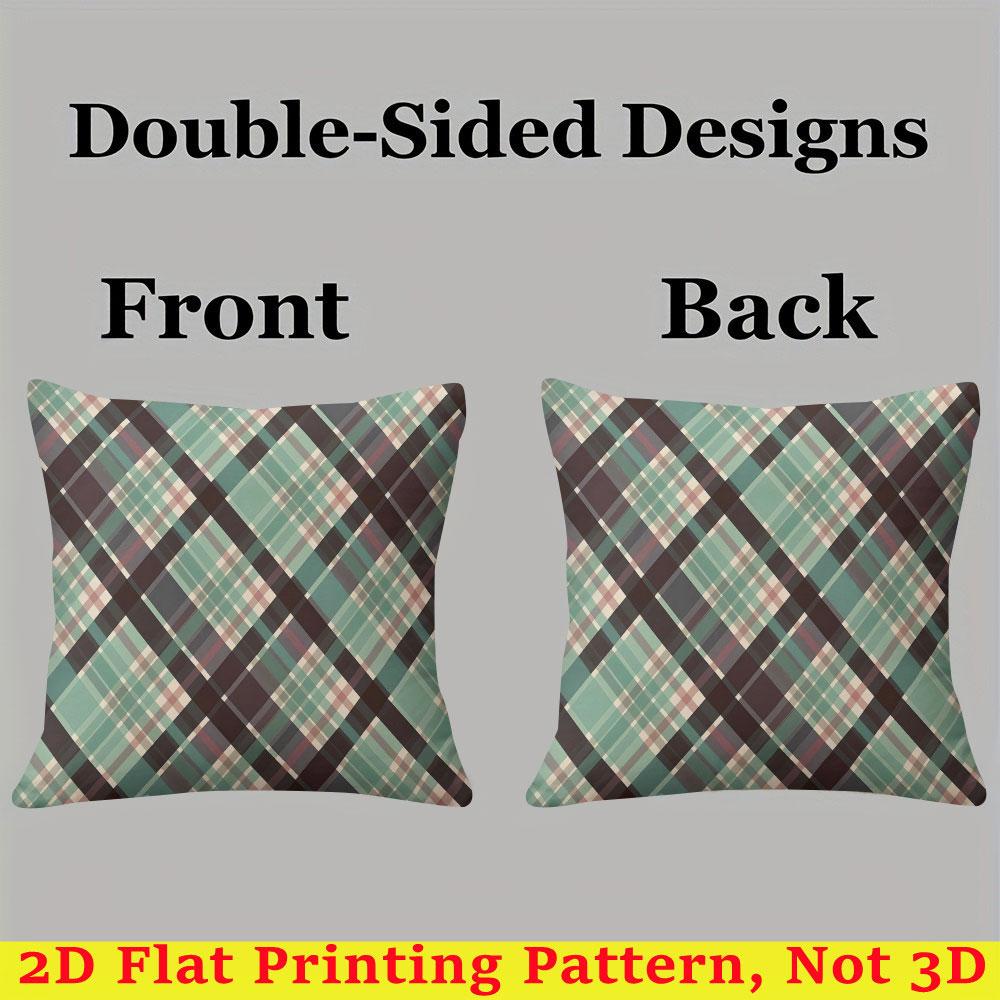 Moss Plaid Square Jacquard Pillow Cover for Sofa Office Waist Cushion Cover Home Decorative Pillowcase