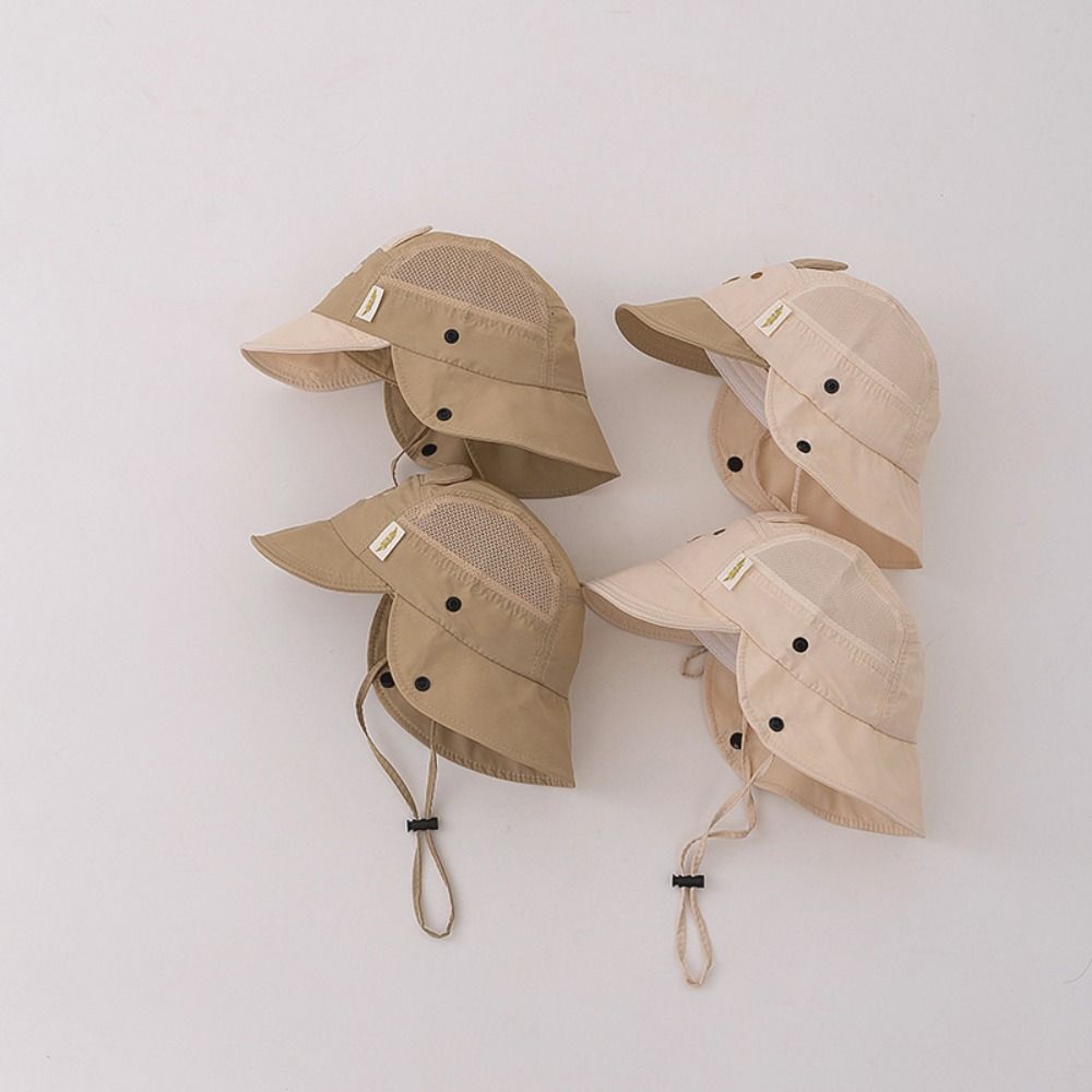 Embroidery Sun Cap Cartoon Bear Ear Kids Panama Hat New Summer Baby Hat  Boys Girls