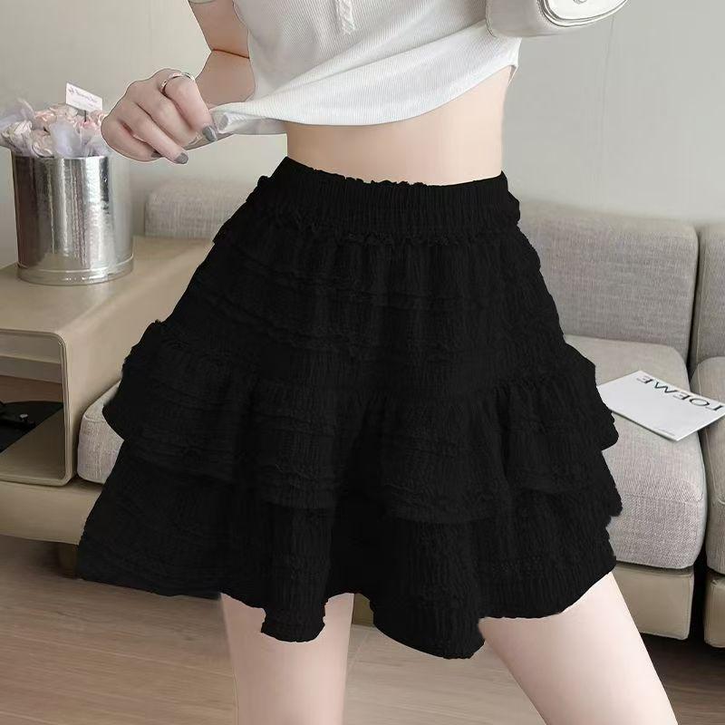 Purely desirable ballet-style sweet cake skirt women's clothing 2026 new high-waisted slimming A-line short skirt with anti-exposure design