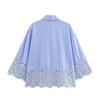 Women's Eyelet Embroidery Long Sleeve Poplin Shirt - 2025 Spring/Summer Collection
