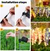 Solar Powered Wisteria Flower Lamp Outdoor Waterproof Grounding Lamp for Garden Passage Lawn Patio Home Pathway Outdoor Decor
