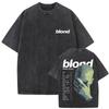 Washed Rapper Frank Vintage Oversized T Shirts Men Ocean Hip Hop Trend T Shirt Blond Pop Music Tshirts Male Fashion Streetwear
