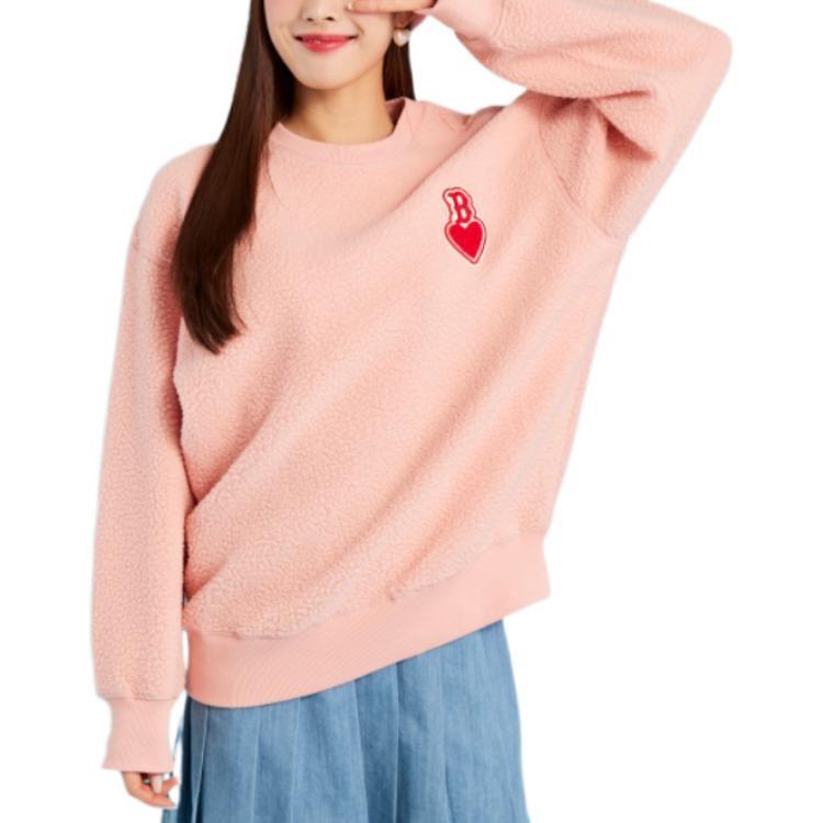 MLB Sweatshirts Unisex Pink Crew Neck Moderate Regular 3AMTH0426-43COL